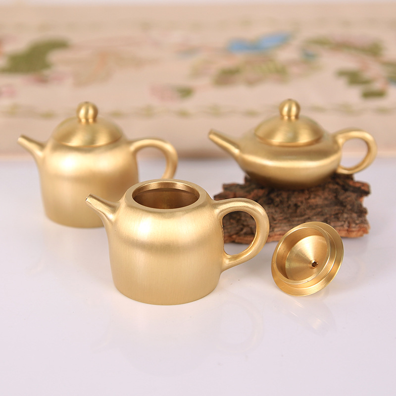 Vintage Collectible Furniture - Mini théière en laiton, décoration de