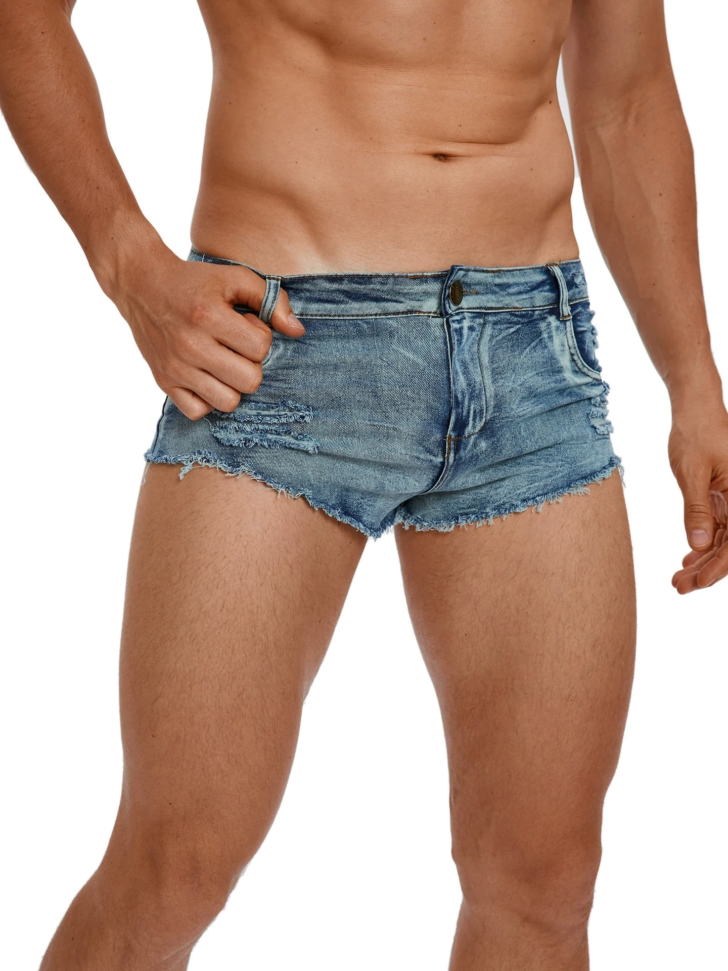Vintage Collectible Buttons - Shorts en jean taille basse pour